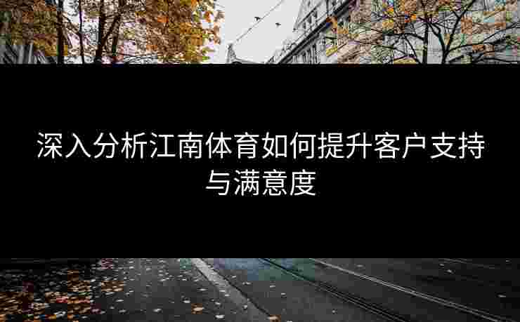 深入分析江南体育如何提升客户支持与满意度