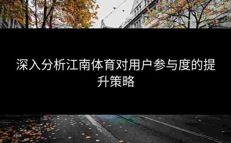 深入分析江南体育对用户参与度的提升策略